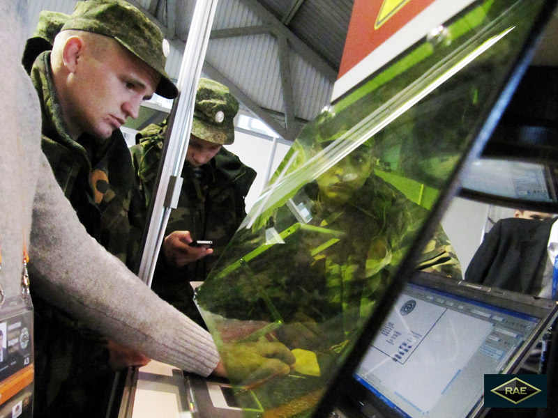 Russia Arms Expo 2013. Laser marking for factories that produce military oriented item.